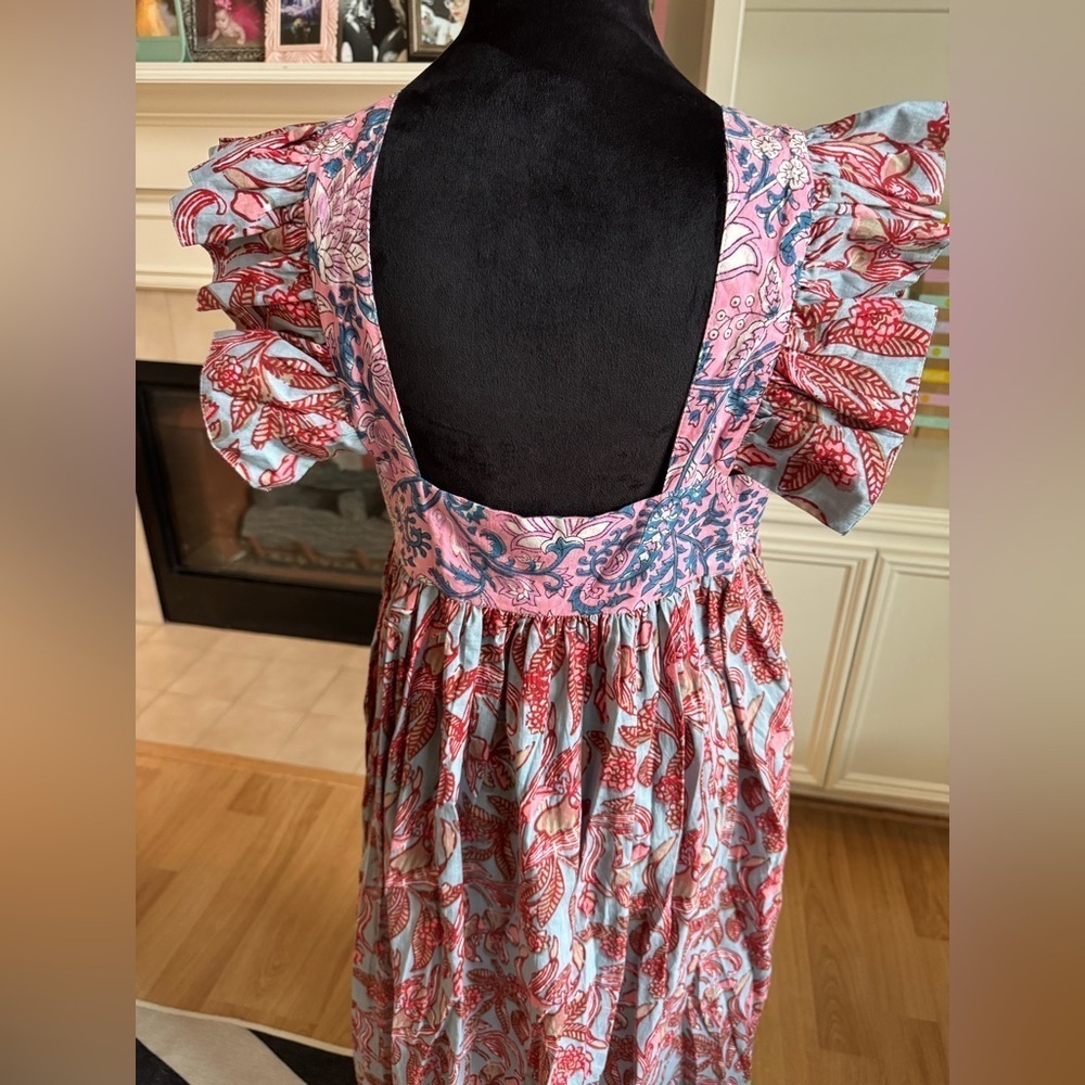ALIX OF BOHEMIA Emmaline Patchwork Printed Ruffled Cotton Midi Dress Small NWT - Picture 12 of 15